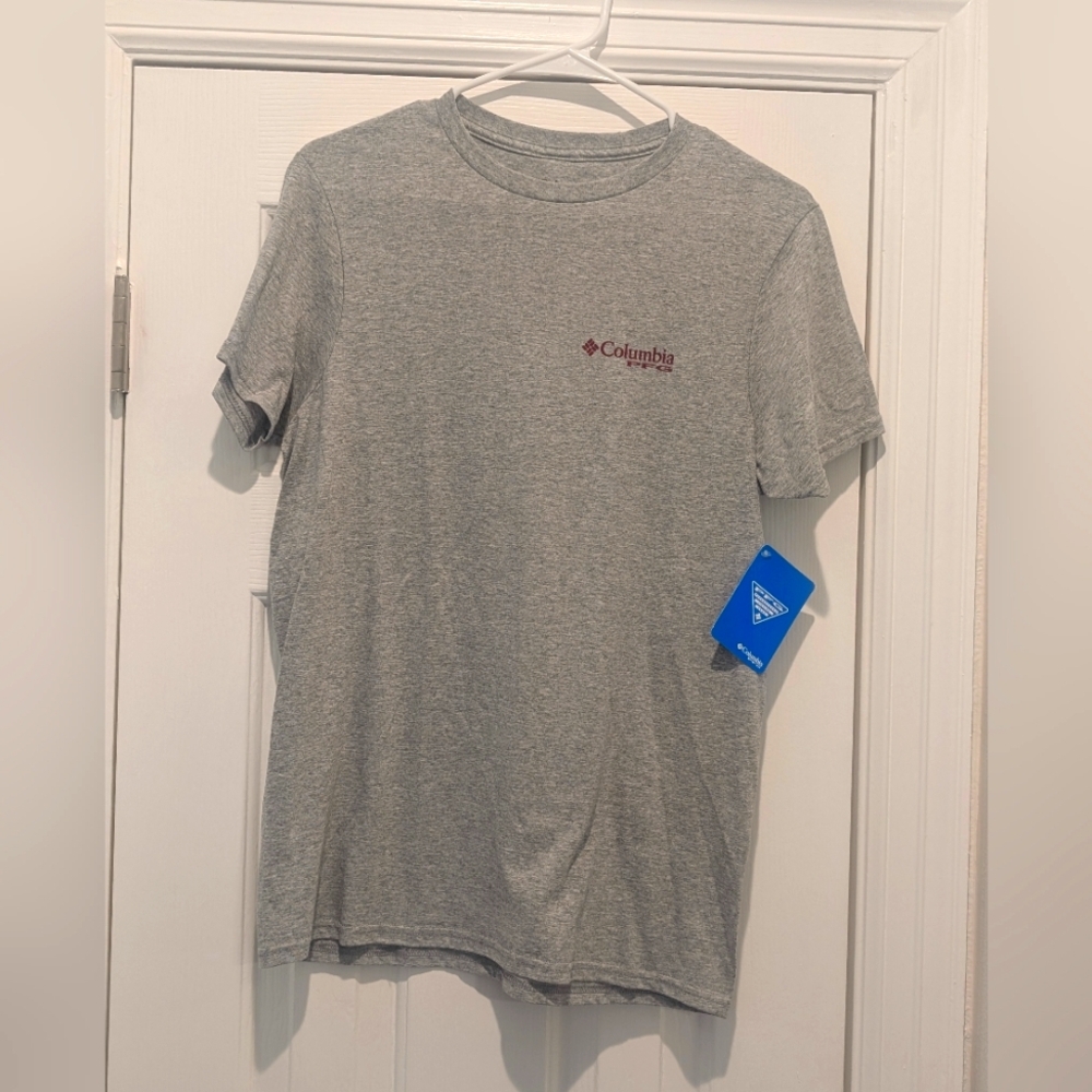 Men's Columbia PFG Heather Gray Tee Shirt (Back To School)